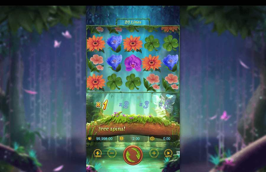 Jogo base da slot Butterfly Blossom 