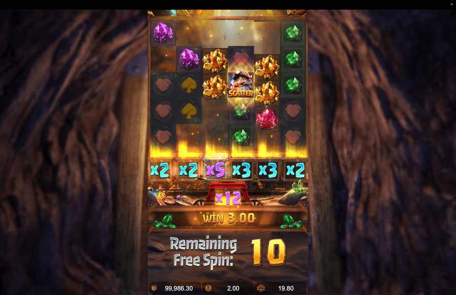 Gemstones Gold slot free spins feature 