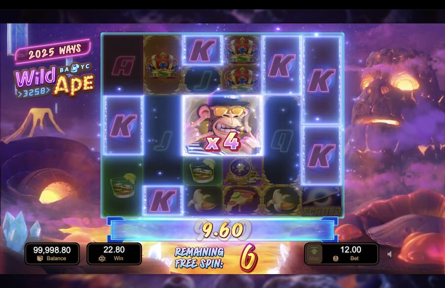 Wild Ape #3258 slot free spins feature