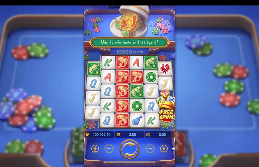 Win Win Fish Prawn Crab slot base game 