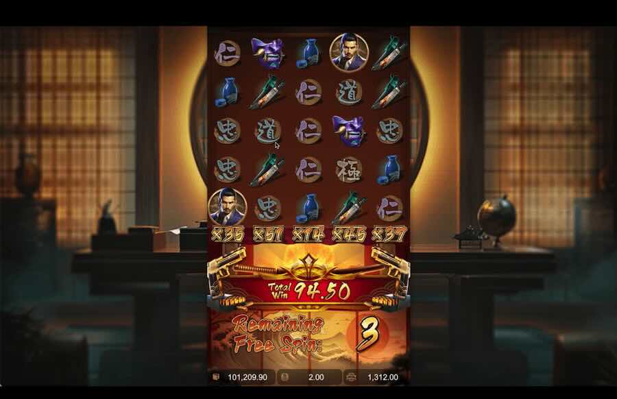 Yakuza Honor slot free spins feature